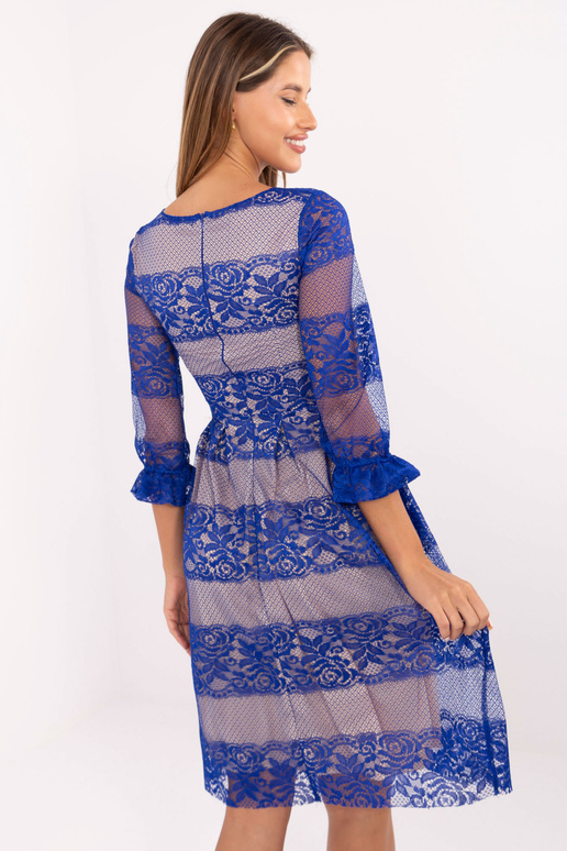 Kobalto midi kokteilinė suknelė su...