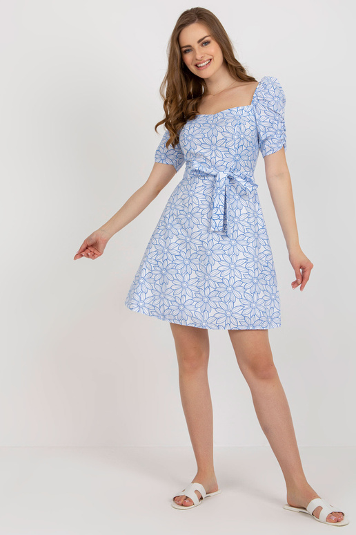 Suknelė-LK-SK-509002.03P-balta ir mėlyna