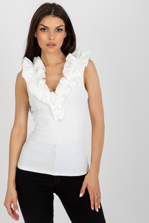 Ecru briaunotas viršus su raukšlėmis...