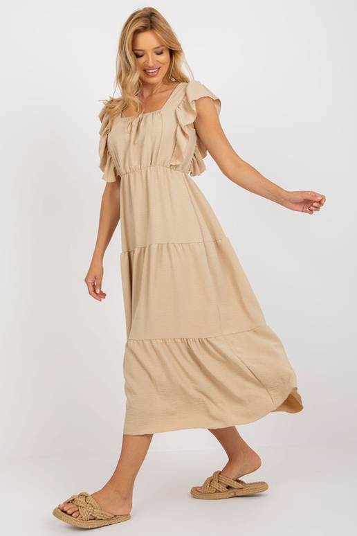 Suknelė-DHJ-SK-8352.04-tamsiai smėlio...