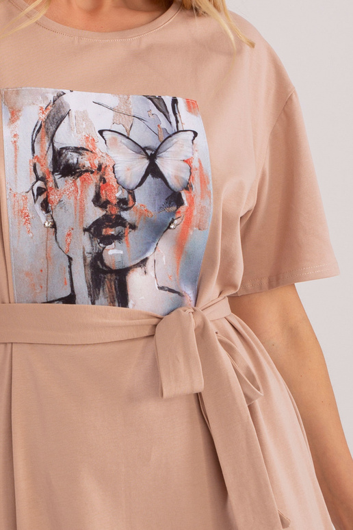 Suknelė-LK-SK-509351.35-smėlio spalvos