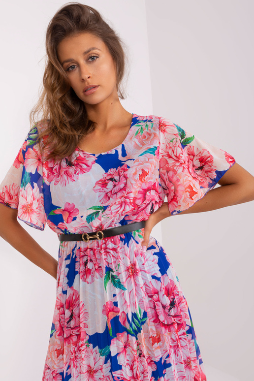 Tamsiai mėlyna-rožinė gėlėta midi... Tamsiai mėlyna-rožinė gėlėta midi...