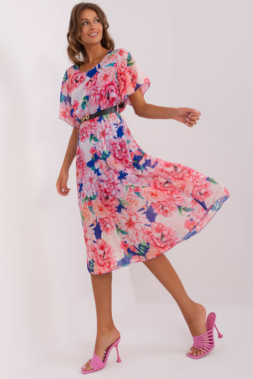 Tamsiai mėlyna-rožinė gėlėta midi... Tamsiai mėlyna-rožinė gėlėta midi...