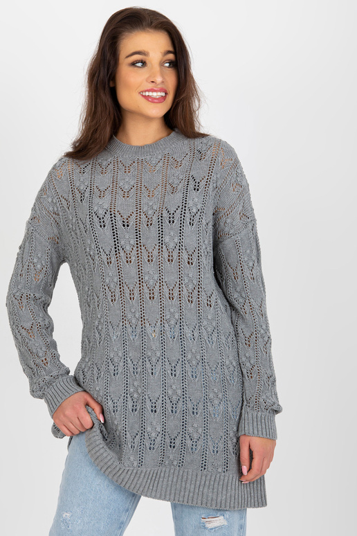 Pilka ažūrinė megzta suknelė oversize...