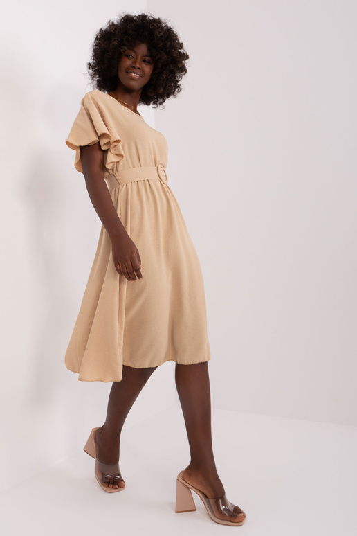 Suknelė-DHJ-SK-5648.07-smėlio spalvos
