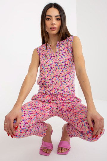 Rožinė gėlėta palaidinė su... 2