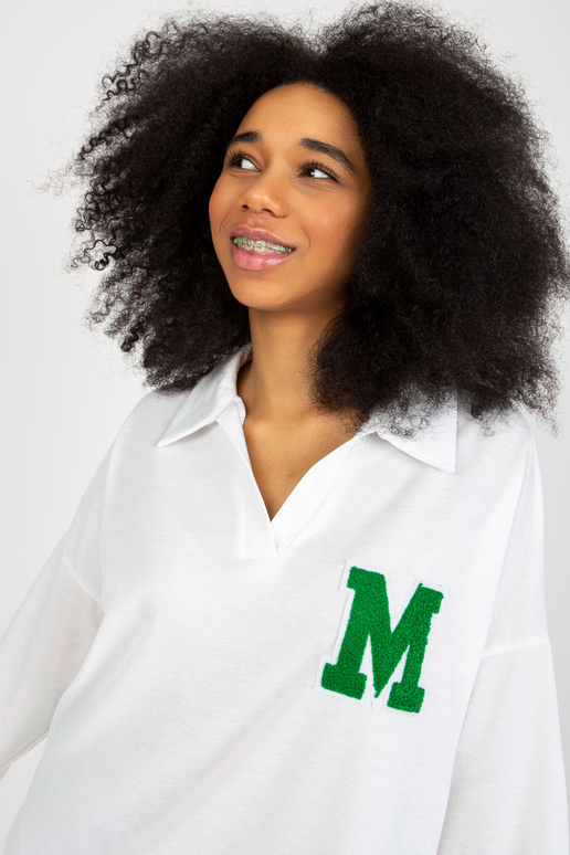 Ecru medvilnės oversize palaidinė su... Ecru medvilnės oversize palaidinė su...