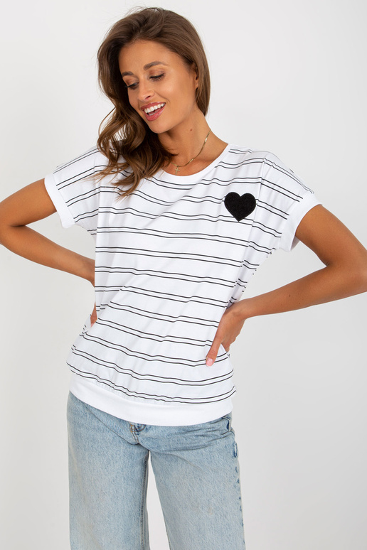 Balta ir juoda medvilninė dryžuota...