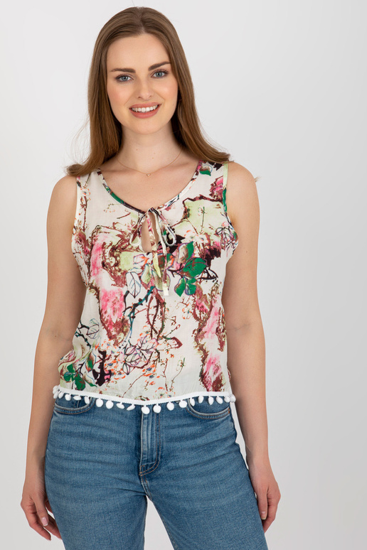 Baltos ir žalios spalvos palaidinė be...