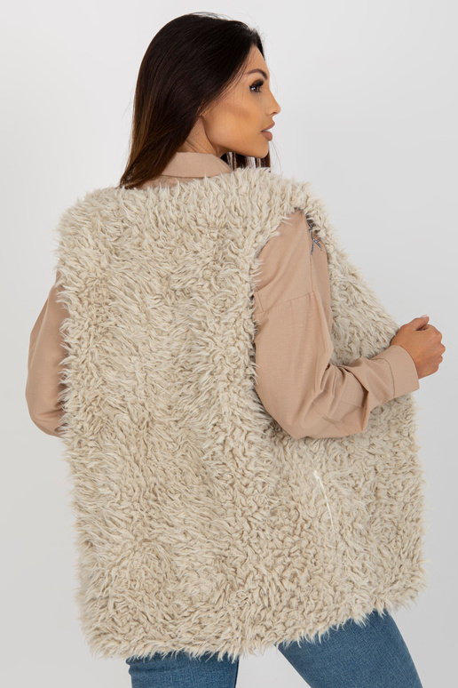 Smėlio spalvos kailio liemenė su...