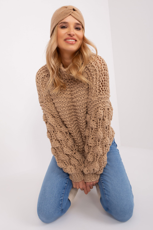 Megztinis-AT-SW-2382.97P-smėlio spalvos