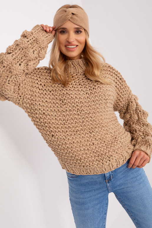 Megztinis-AT-SW-2382.97P-smėlio spalvos