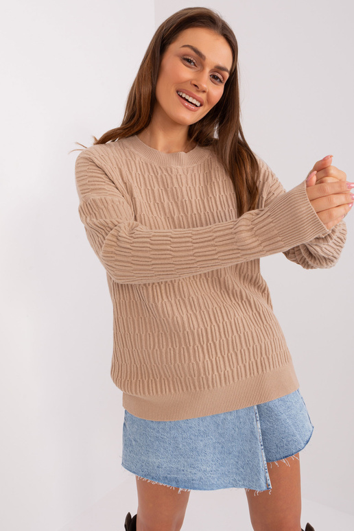 Megztinis-AT-SW-2338.14P-smėlio spalvos