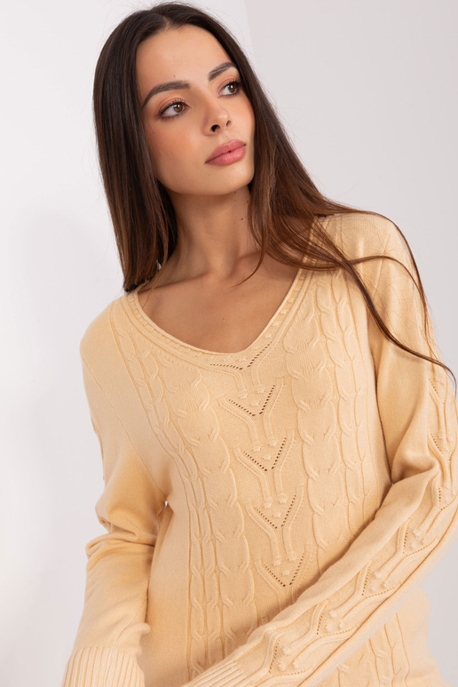 Megztinis-AT-SW-2329.98P-smėlio spalvos