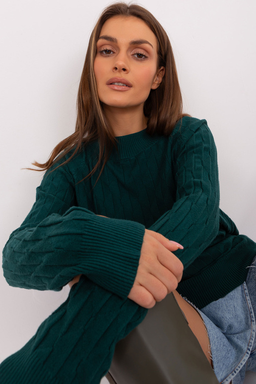 Megztinis-AT-SW-2326.37X-tamsiai žalias