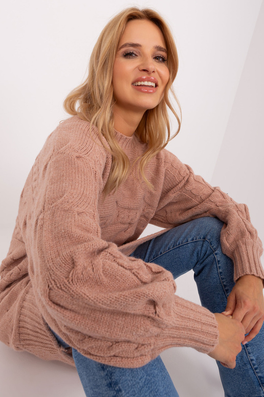 Megztinis-AT-SW-2367.76P-tamsiai rožinis