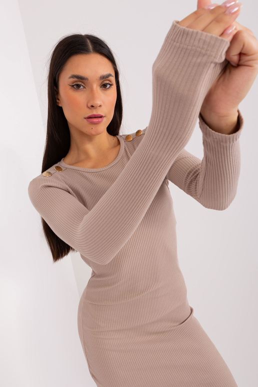 Suknelė-RV-SK-9219.13P-tamsiai smėlio... Suknelė-RV-SK-9219.13P-tamsiai smėlio...