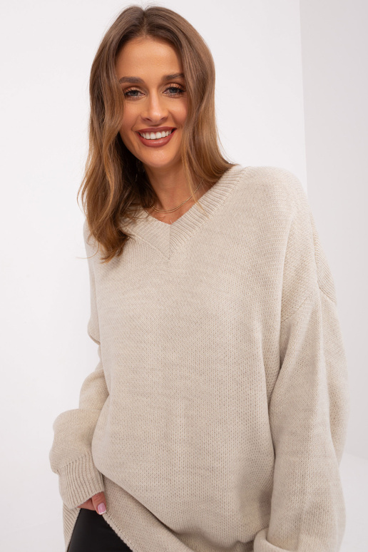 Megztinis-LC-SW-0341.12P-smėlio spalvos