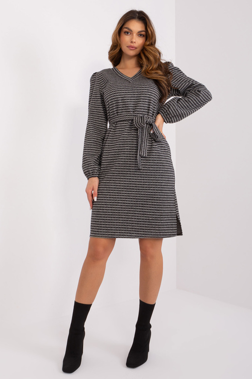 Suknelė-LK-SK-509474.50P-pilka-juoda