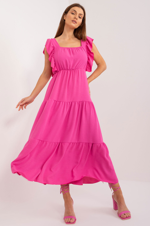 Suknelė-DHJ-SK-8352.04-tamsiai rožinė