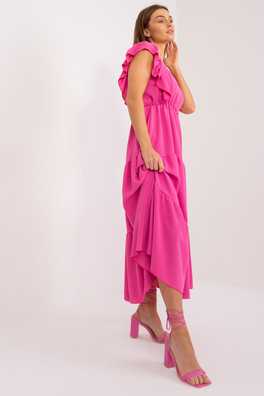 Suknelė-DHJ-SK-8352.04-tamsiai rožinė