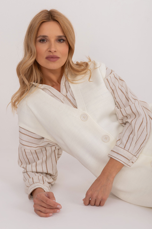 Suknelė-BA-SK-6109.07- balkšvos spalvos