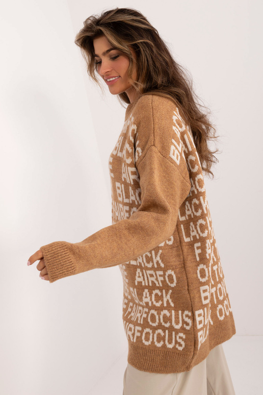 Megztinis-BA-SW-0546.07- Smėlio spalvos