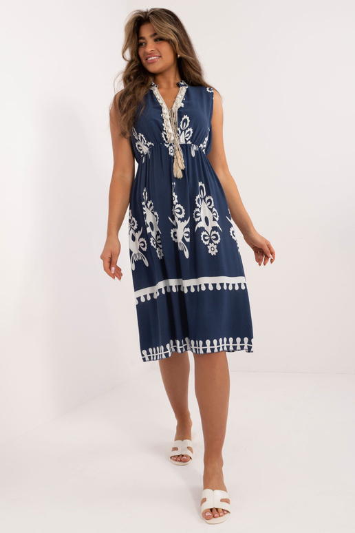 Suknelė-DHJ-SK-12616.13-tamsiai mėlyna