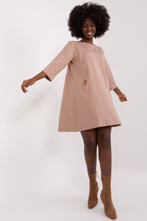 Suknelė-RV-SK-6274.36P-tamsiai smėlio...