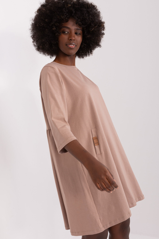 Suknelė-RV-SK-6274.36P-tamsiai smėlio...