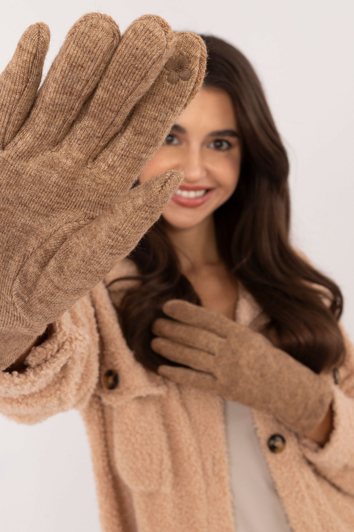 Pirštinės-AT-RK-23901.22- Smėlio spalvos