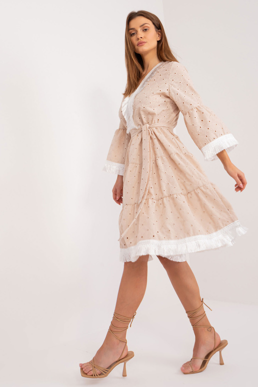 Suknelė-LK-SK-509606.70-smėlio spalvos