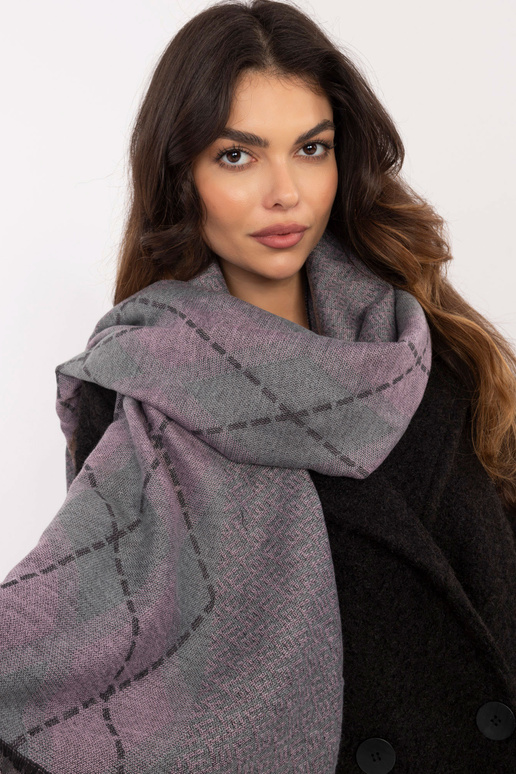 Šalikas-AT-CH-12301.82P-pilka-rožinė Šalikas-AT-CH-12301.82P-pilka-rožinė