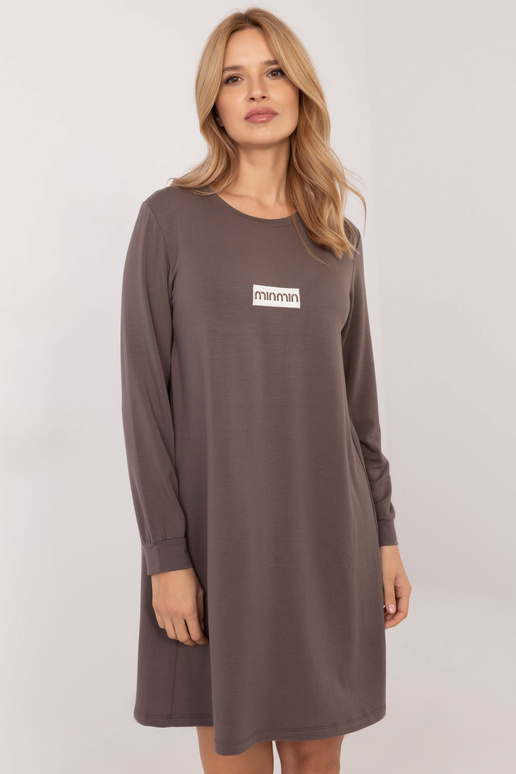 Suknelė-RV-SK-A-165.61-tamsiai ruda