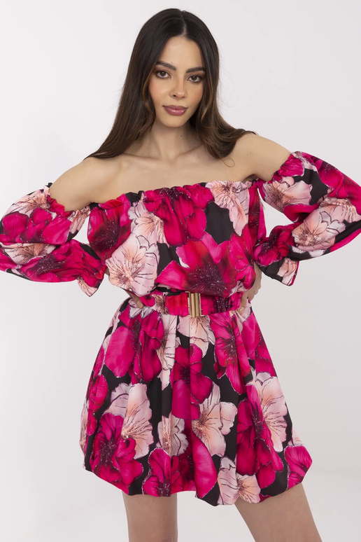 Suknelė-MI-SK-A1447.84-juoda-rožinė