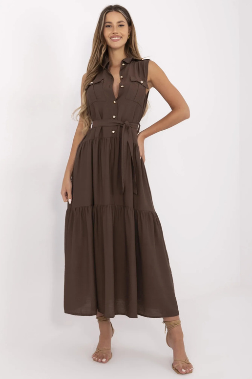 Suknelė-MI-SK-A5032.70P-ruda