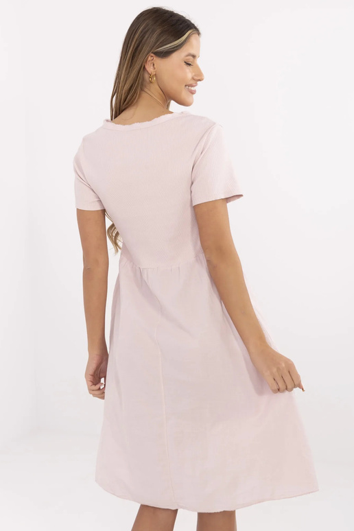 Suknelė-DHJ-SK-25370.85-šviesiai rožinė Suknelė-DHJ-SK-25370.85-šviesiai rožinė