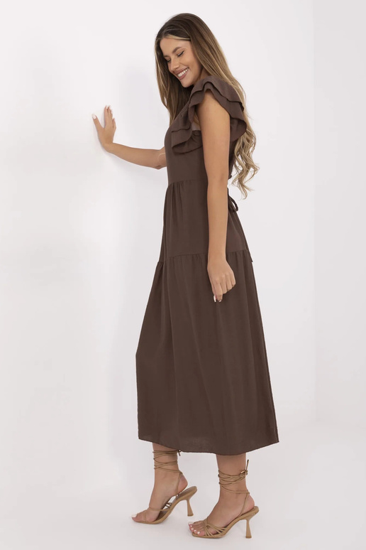 Suknelė-MI-SK-A2489.21-ruda
