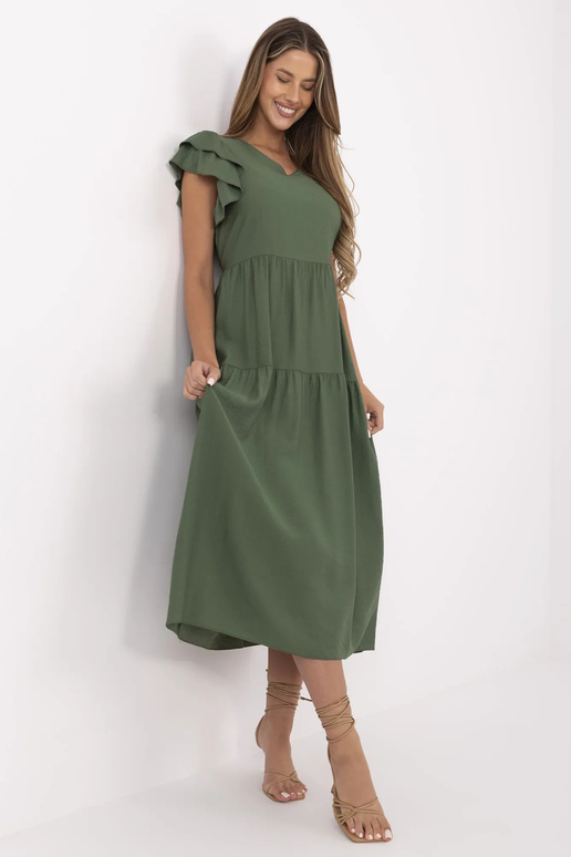 Suknelė-MI-SK-A2489.21-chaki spalvos