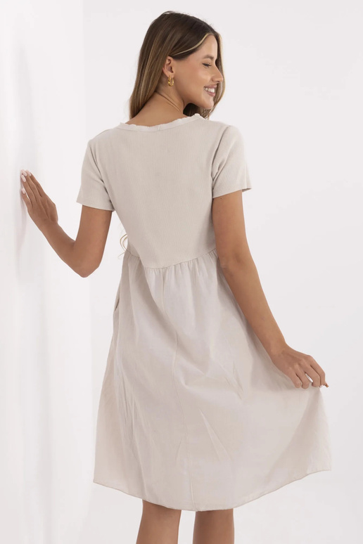 Suknelė-DHJ-SK-25370.85-smėlinė Suknelė-DHJ-SK-25370.85-smėlinė