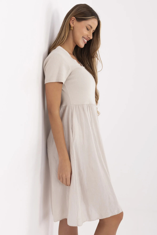 Suknelė-DHJ-SK-25370.85-smėlinė Suknelė-DHJ-SK-25370.85-smėlinė