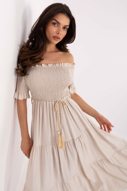 Suknelė-MI-SK-A2609.96-smėlinė Suknelė-MI-SK-A2609.96-smėlinė