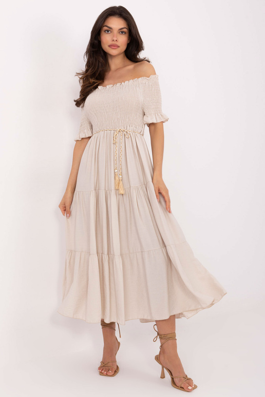 Suknelė-MI-SK-A2609.96-smėlinė Suknelė-MI-SK-A2609.96-smėlinė