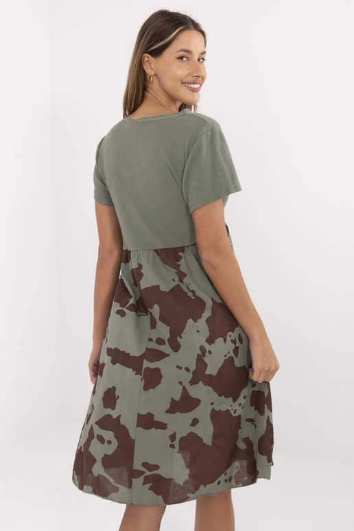 Suknelė-DHJ-SK-253701.80-chaki spalvos Suknelė-DHJ-SK-253701.80-chaki spalvos