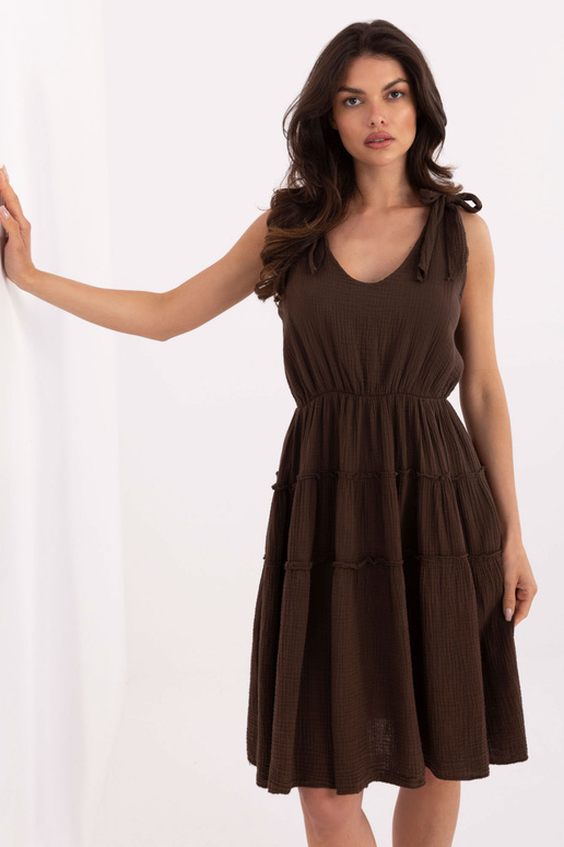 Suknelė-MI-SK-92179.14-tamsiai ruda Suknelė-MI-SK-92179.14-tamsiai ruda