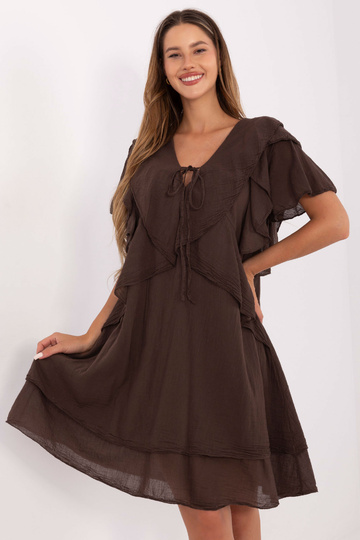 Suknelė tamsiai ruda 2