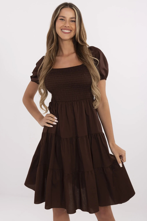 Suknelė-MI-SK-A2561.89-tamsiai ruda
