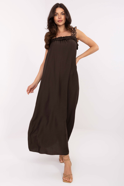 Suknelė-MI-SK-A6412.68-tamsiai ruda Suknelė-MI-SK-A6412.68-tamsiai ruda