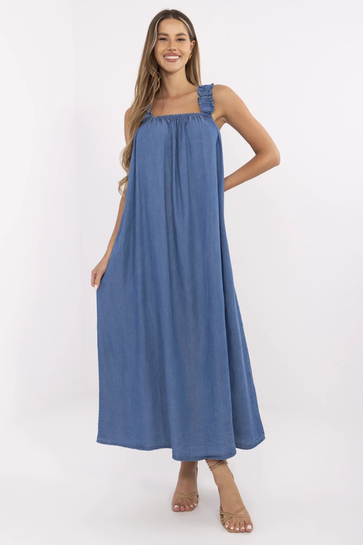 Suknelė-DHJ-SK-A9197.90-tamsiai mėlyna Suknelė-DHJ-SK-A9197.90-tamsiai mėlyna