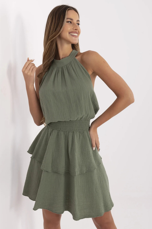 Suknelė-MI-SK-92166.71P-chaki spalvos